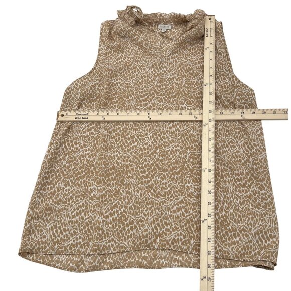 Talbots Women's Sleeveless Animal Print Blouse Ruffle Neckline Size L - Picture 3 of 5